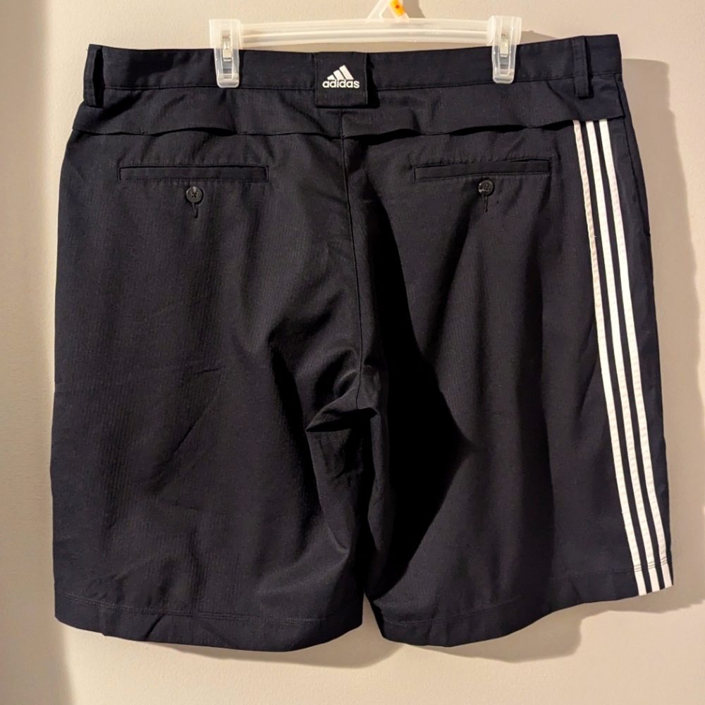 Men's Adidas Black Shorts with Triple White Stripes